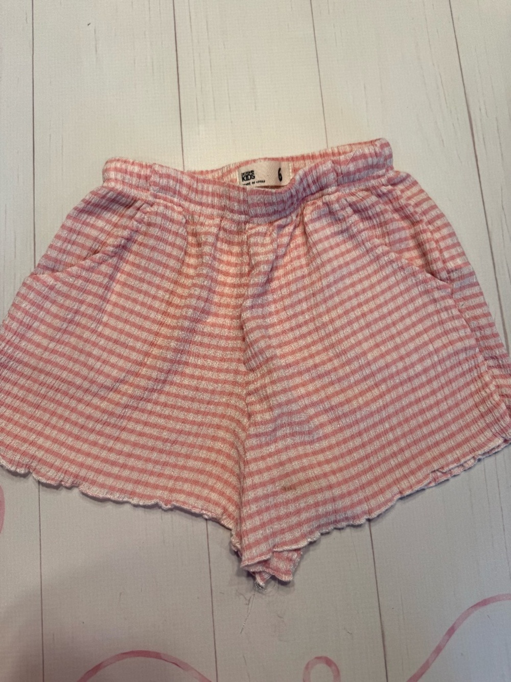 Cotton On Kids Gigi Woven Shorts "Tea Party Pink/Picnic Pattern Size 6
